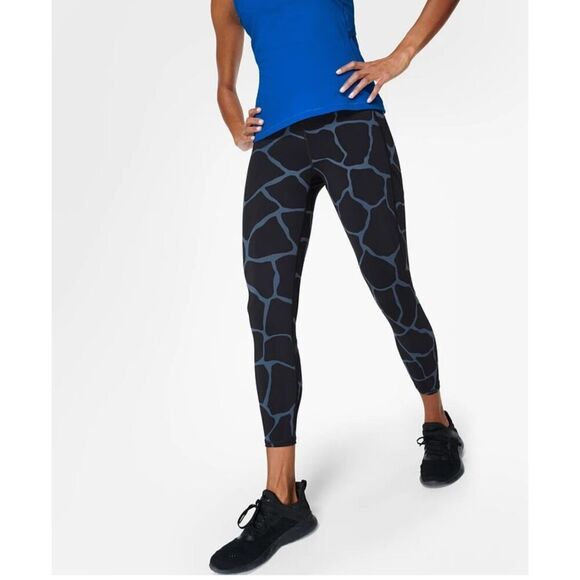 Sweaty Betty Zero Gravity High Waist 7/8 Tight Blue Animal Fragment Size US 0-2 - Picture 1 of 13